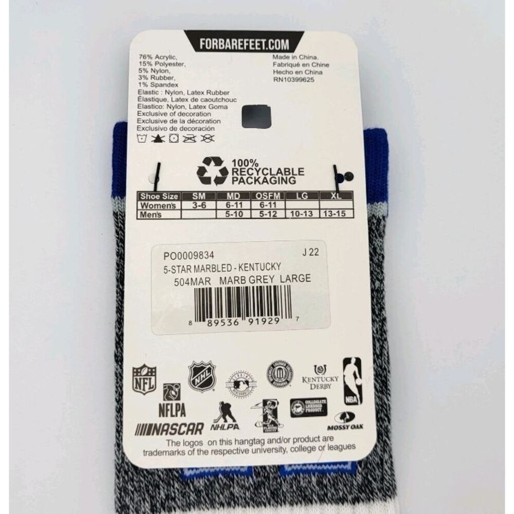 Kentucky Wildcats NCAA For Bare Feet (2) Knit Dress & (2) Crew Socks Men's Large - Picture 10 of 10